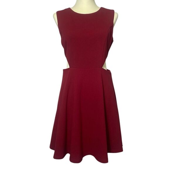 Lulu's Dresses & Skirts - Lulu's Toast to You Wine Red Cutout Skater Dress Women's Size Large